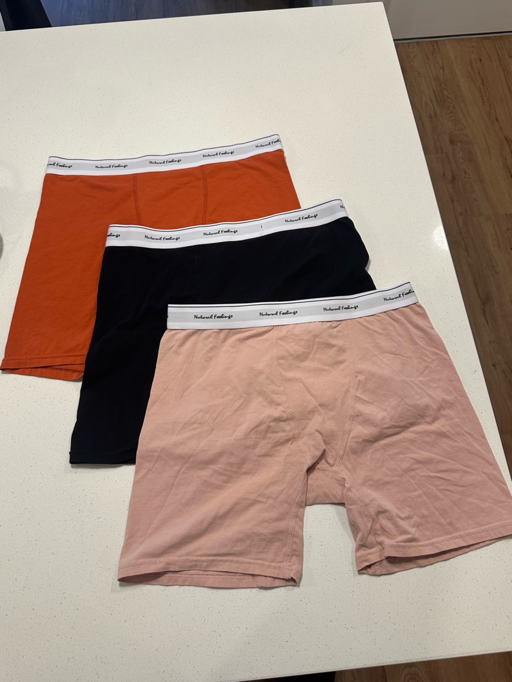 Men's Cotton Stretch Boxer Briefs - burnt Orange, Black, Peach 3 Pieces XXL